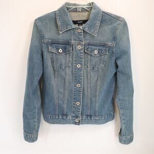 Vtg Gap Denim Jacket Women Small Blue LIght Wash Stretch Jeans Pockets Buttons